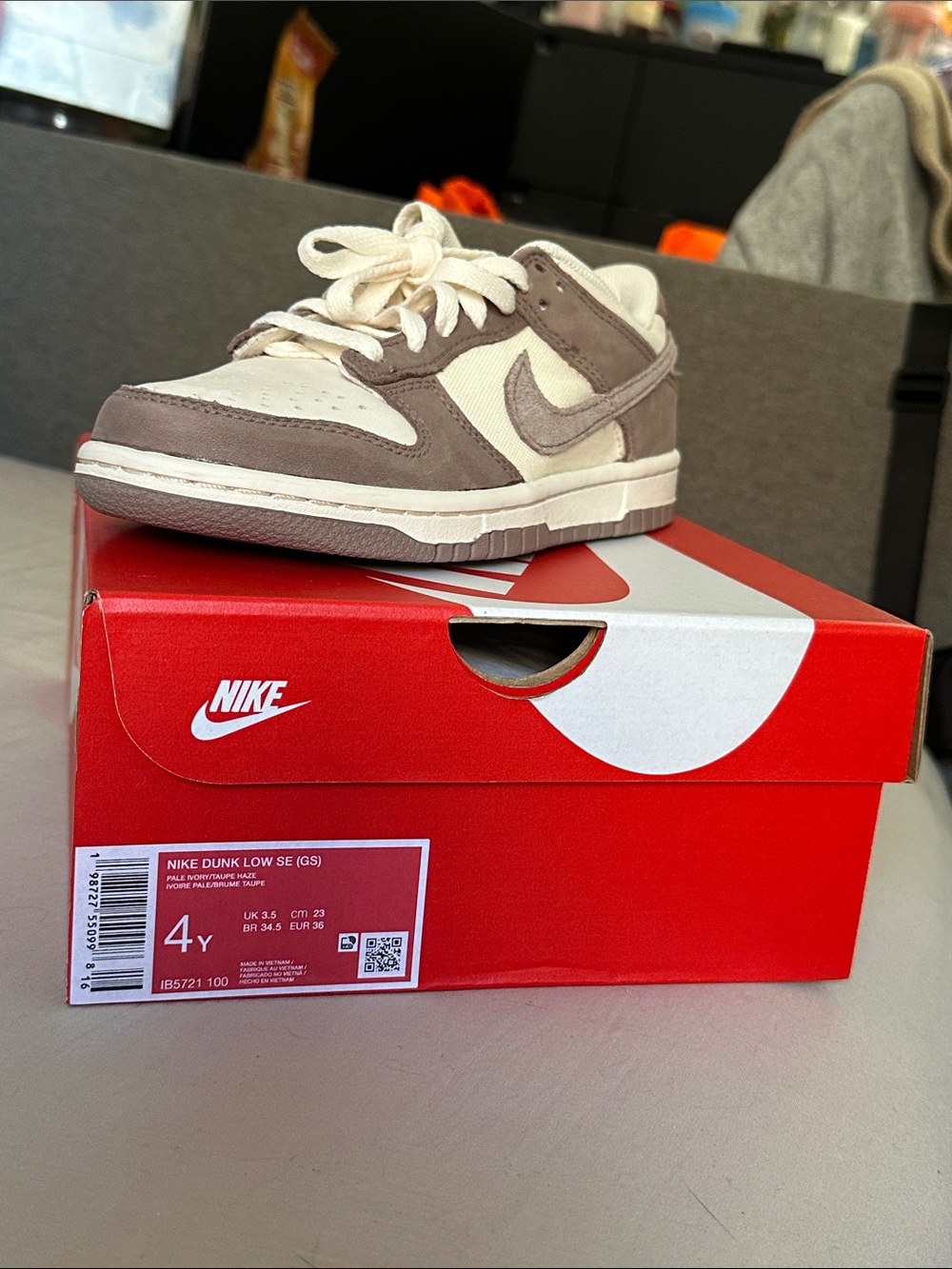 Nike Dunk Low SE (gs) - Pale Ivory/ Taupe Haze - 4Y - Picture 5 of 5
